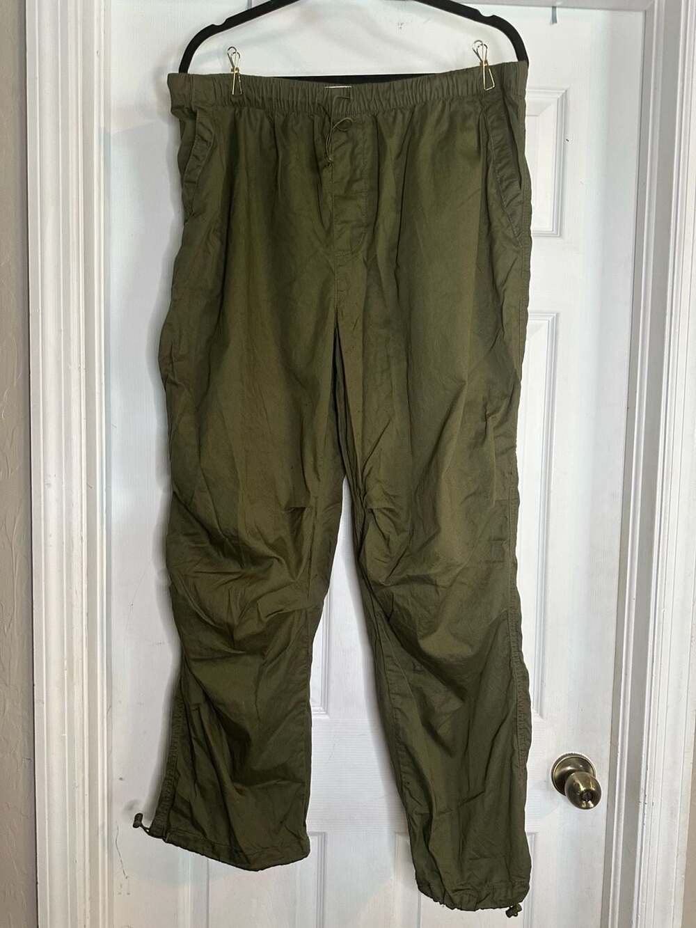 Tinseltown 100% Cotton Olive Green Cargo Parachute Pants - Size 1X